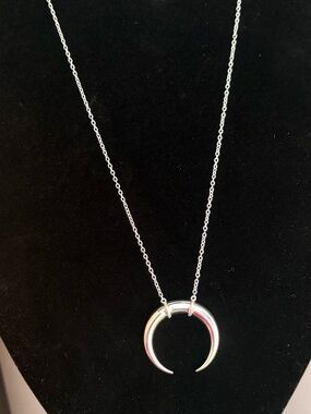 Gorjana Silver Crescent Horn Pendant Necklace